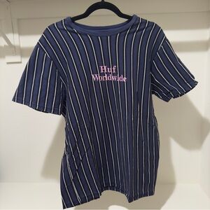 HUF Men’s Striped Blue T-Shirt